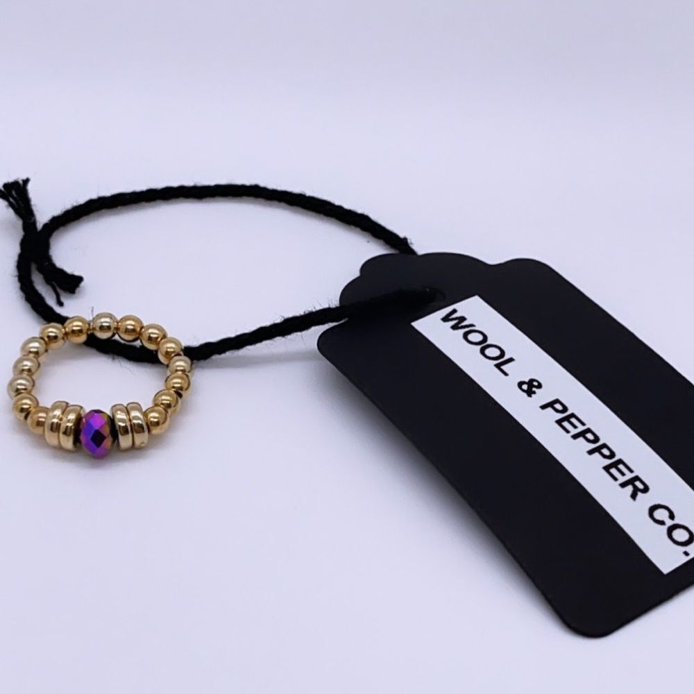NWT Wool + Pepper Co. Beaded Stackable Ring
